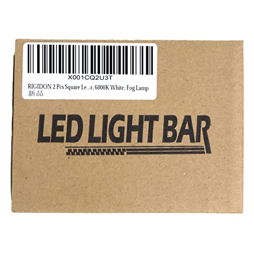 RIGIDON 2 Pcs Square Led Work Light, 4 inch 48W Spot Beam, 12V 24V Driving Lights Lamp for Car Off road Boat Truck 4x4 SUV ATV Tractors Excavator, 6000K White, Fog Lamp