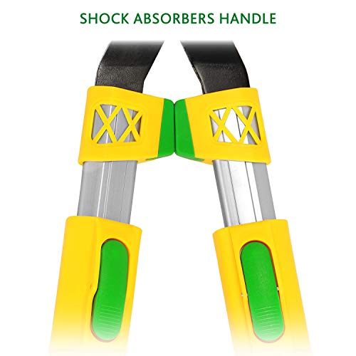 GR?NTEK Telescopic Hedge Shears Q-32, Adjustable 680-825 mm, Teflon Coated and Extra Hardened Blade, Anti-Slip Handles with Anti Shock Buffer