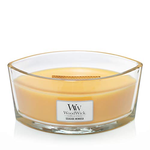 WoodWick Ellipse Scented Candle , Seaside Mimosa , with Crackling Wick , Burn Time: Up to 50 Hours