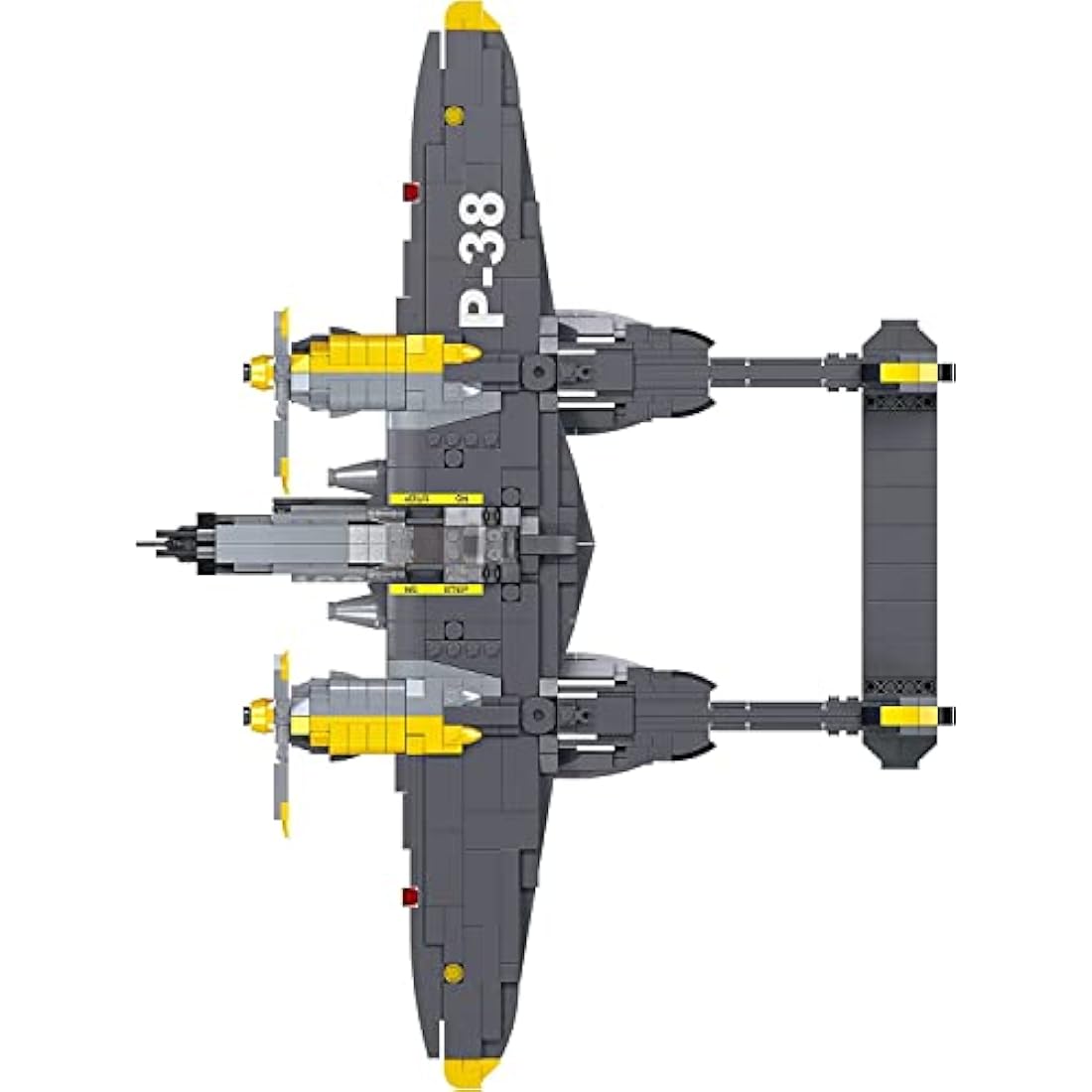 APOSTROPHE Games P-38 Lightning Aircraft Building Block Set - 937 Pieces - Air Force Fighter Plane Toy Set – Building Block for Kids Older Than 10 and Adult – Compatible with All Building Bricks