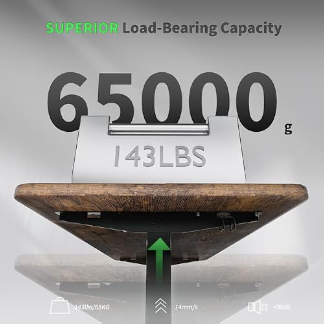 ERGOMAKER Electric Standing Desk 140x60cm (55.1"x23.6"), Height Adjustable Standing Desk with Splice Board, Stand Up Desk with Hook and Memory Smart Handset(Black Frame + Rustic Brown Desktop)