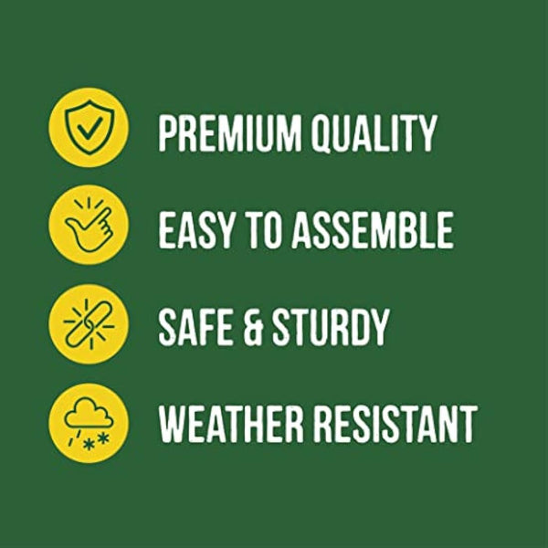 Feeding Station, Heavy Duty Bird Feeding Station with Three Hooks for Hanging Feeders, Easy to Assemble, Great for Any Garden or Outdoor Area - Honeyfield's (188x47cm), Black