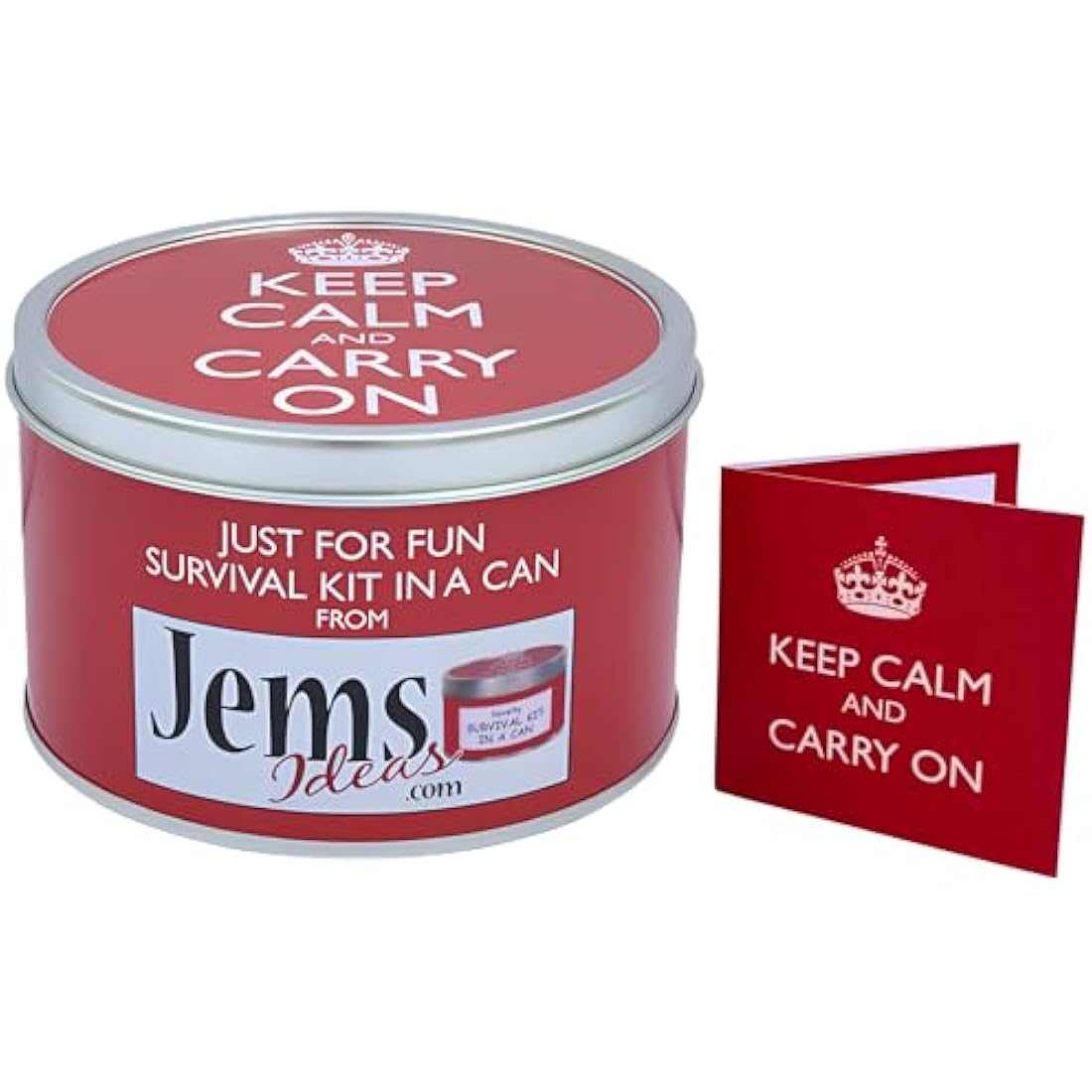 Keep Calm & Carry On Survival Kit In A Can. Humorous Funny Unique Birthday, Retirement, Christmas, New Year Novelty Present & Card Gift Set For A Teacher Mum Mate Son Daughter Parent Grandad