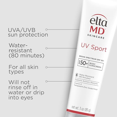 EltaMD UV Sport Sunscreen Broad-Spectrum SPF 50, 3.0 oz