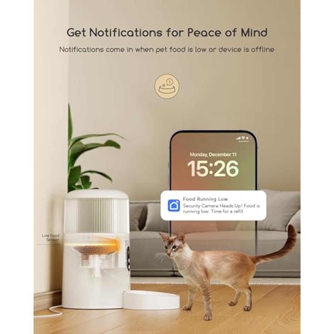 Faroro Automatic Cat Feeder with Camera, 3MP HD Video with Night Vision, 5G/2.4G WiFi Cat Feeder with APP Control, 2-Way Audio, Low Food Sensor, Motion Alerts for Cats and Dogs