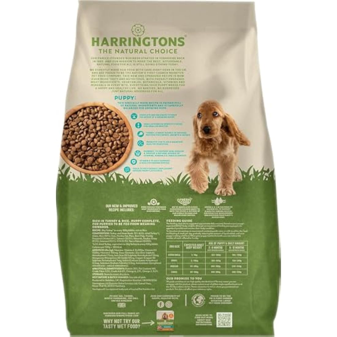 Harringtons Complete Puppy Dry Dog Food Turkey & Rice 10kg - Made with All Natural Ingredients