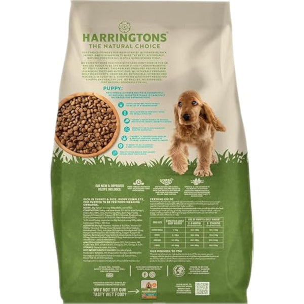 Harringtons Complete Puppy Dry Dog Food Turkey & Rice 10kg - Made with All Natural Ingredients