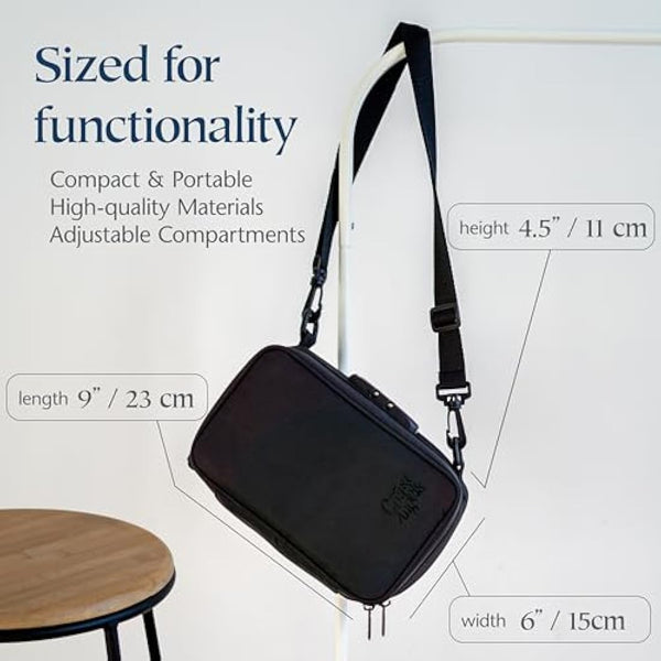 Smell Proof Bag with Combination Lock – Complete Rolling Box Set with Smell Proof Bag, Grinder, Rolling Tray and Tube – Portable Box for Outdoor, Festival, Party