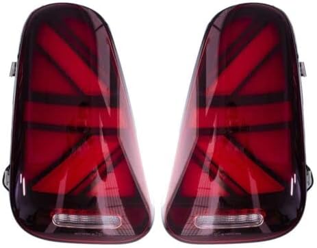 GAZOZ PERFORMANCE LED Tail Lights Union Jack Red Lens Compatible with 04-08 Cooper R50 R52 R53 Mk1