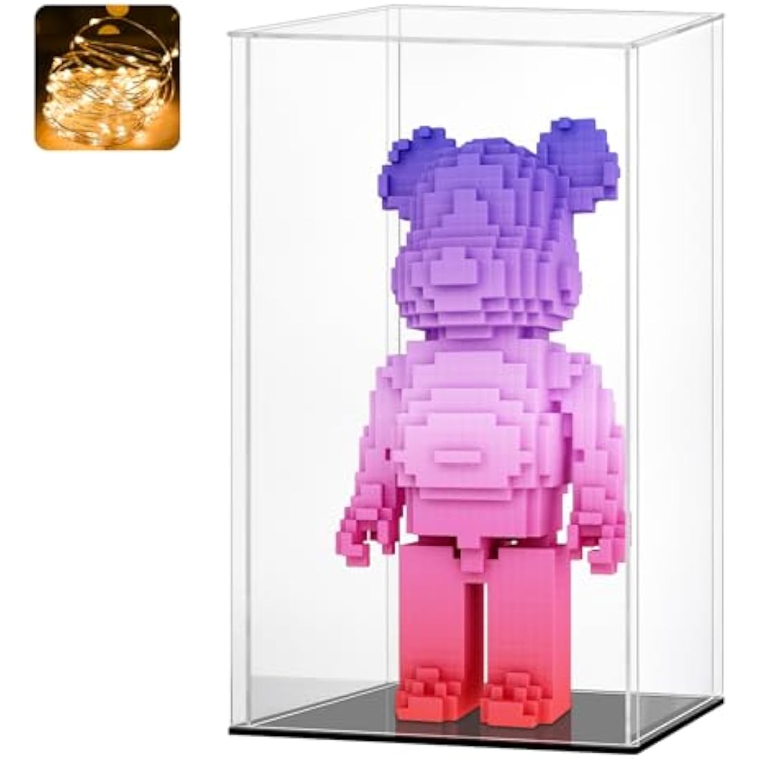 HUIJINTAO Clear Acrylic Display Case Countertop Box Cube Organizer Stand Dustproof Protection Showcase for Action Figures/Toys/Collectibles(10x10x14inch;25x25x35cm)