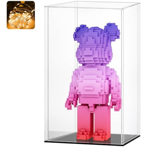 HUIJINTAO Clear Acrylic Display Case Countertop Box Cube Organizer Stand Dustproof Protection Showcase for Action Figures/Toys/Collectibles(10x10x14inch;25x25x35cm)