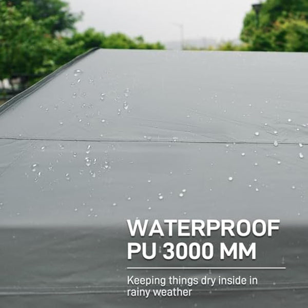 EVER ADVANCED Outdoor Shelter with Vents, 3000mm Water Resistant Tent for Outside, Heavy Duty Shed for Motorcycle, Bike, Garden Storage, Foldable, Portable Garage, Gray