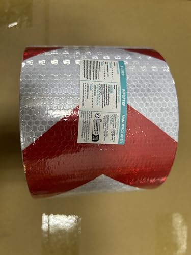 XFXIA Reflective Tape - Yellow & Black, 10cm x 20m, Waterproof, Self-Adhesive Warning Tape for Vehicles, Cars, Trailers, Outdoors