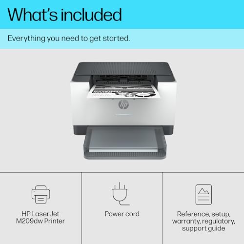 HP LaserJet M209dw Wireless Black & White Printer | 1 Year Limited Warranty | 2-sided printing | 150-sheet input tray Auto-On/Off technology | Best for small businesses and home offices