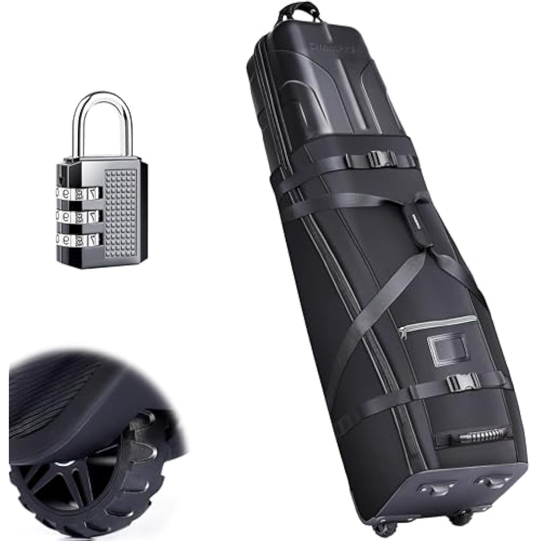 CHAMPKEY Golf Travel Bag Flight with Wheels | With Sturdy Plastic Hard Case Top | Premium Oxford Fabric Golf Bag - High Performance Bag Travel Case