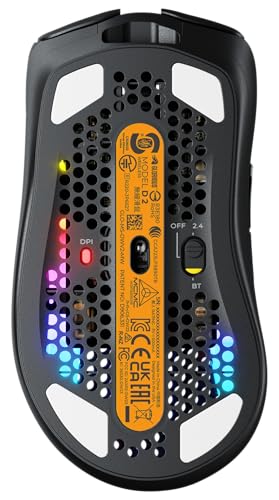 Glorious Gaming Model D Wired Gaming Mouse - 68g Superlight Honeycomb Design, RGB, Ergonomic, Pixart 3360 Sensor, Omron Switches, PTFE Feet, 6 Buttons - Glossy Black