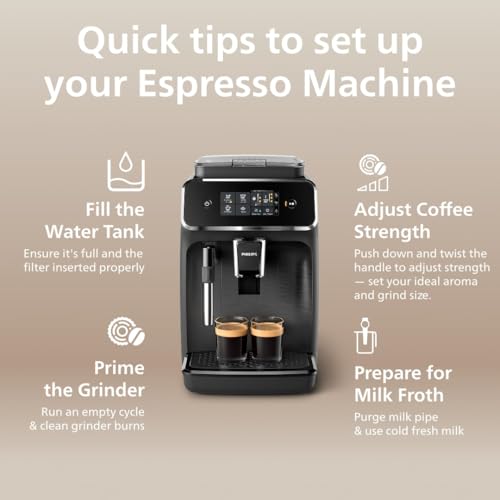 PHILIPS 5400 Series Bean to Cup Coffee Machine – 12 Coffee Varieties, LatteGo Milk Frother, Fastest-to-Clean, Ceramic Grinder, Fully Automatic Espresso & Cappuccino maker – Black, Silver (EP5446/70)