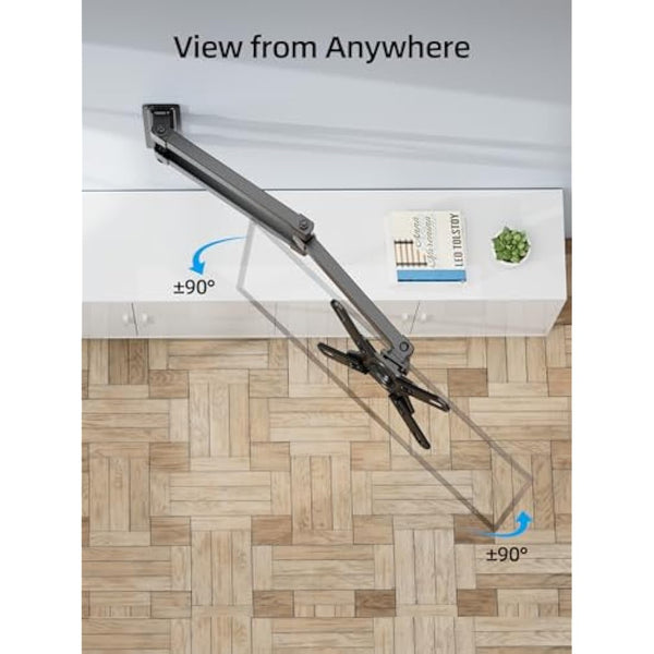 HOME VISION Long Reach TV Wall Bracket for 17-42 Inch Flat/Curved Screen TVs, 360° Rotation 180° Swivel 21.9"/55.6cm Extendable, 33Lbs/15kg Capacity, Max VESA 200x200mm, Monitor Wall Mount