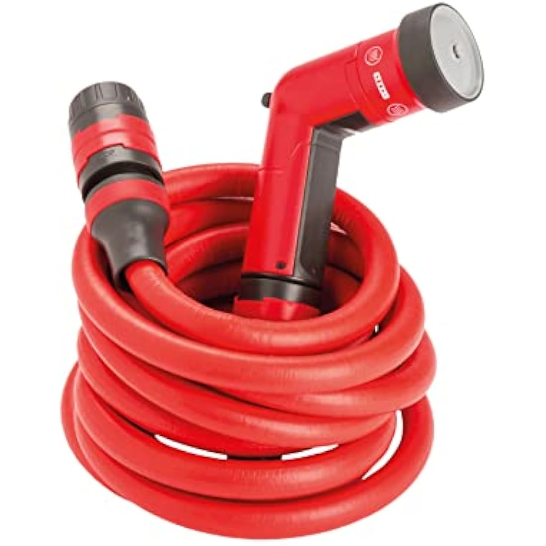 FITT YOYO 20 m, Extendable and Flexible Garden Water Hose Pipe with Multi-Function Spray Gun, Red