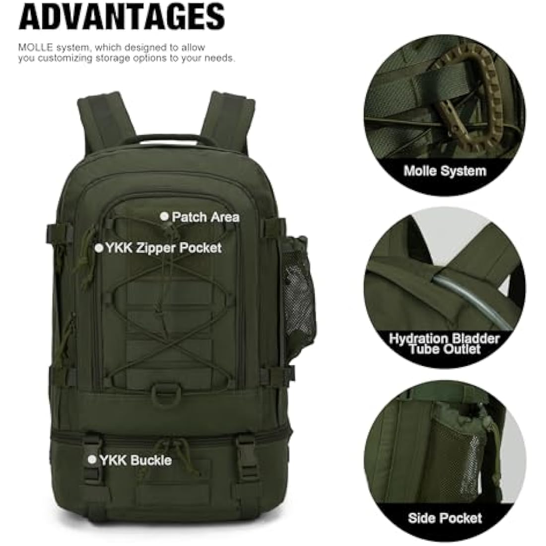 Mardingtop Military Backpack for Men, Tactical Army Backpack, Hiking Backpack with Shoe Compartment for Outdoor Camping,Travel,Trekking,28L Motorcycle Backpack…