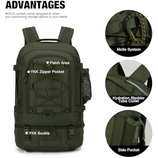 Mardingtop Military Backpack for Men, Tactical Army Backpack, Hiking Backpack with Shoe Compartment for Outdoor Camping,Travel,Trekking,28L Motorcycle Backpack…