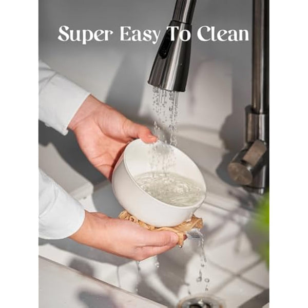 DOWAN Cereal Bowl, 650ml Ceramic Soup Bowls Set of 6 for Kitchen, Porcelain Bowls for Soup, Oatmeal, Rice, Ramen, Noodles, Fruit, Dishwasher Microwave Safe. Ø 13.3cm