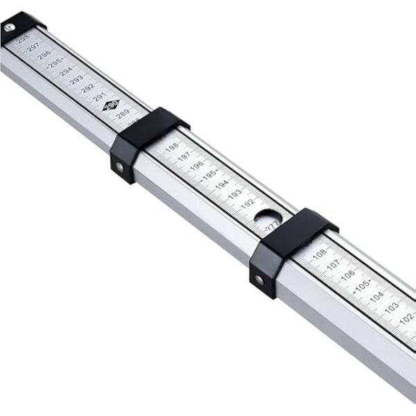 Firecore Levelling Staff, Telescopic Levelling Staff 3m, Aluminium Measuring rods for Cross line Lasers and Rotating Lasers, Measuring Staff with Spirit Bubble, 3m Length in 3 Sections, mm/dm Scale