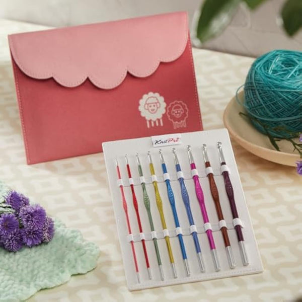 KnitPro Zing Deluxe Single-Ended Crochet Hook Set | 9 Sizes (2mm to 6mm)