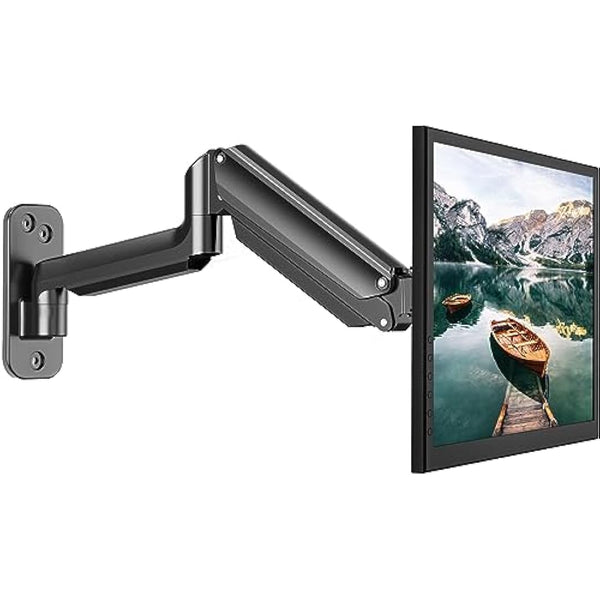 HUANUO 17-32 Inch Monitor Wall Mount Bracket for Computer TV Screens Adjustable Gas Spring Single Monitor Arm Support 8 kg VESA 75x75 mm, 100x100 mm