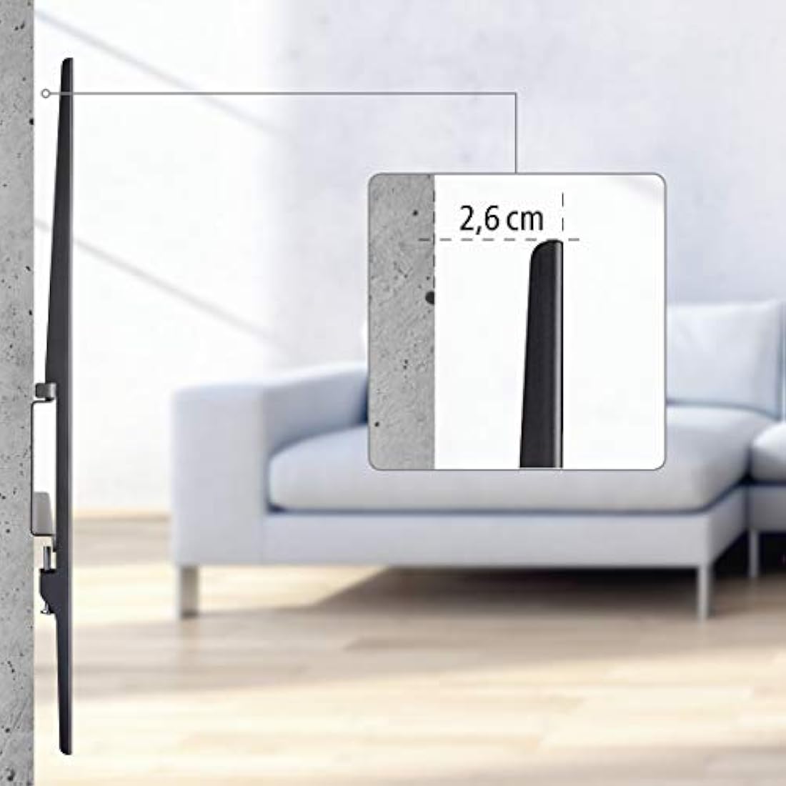 Hama "Strong" FIX TV Wall Bracket | 800 x 400 VESA | For TV's up to 229 cm (90") | Up to 100kg | Black