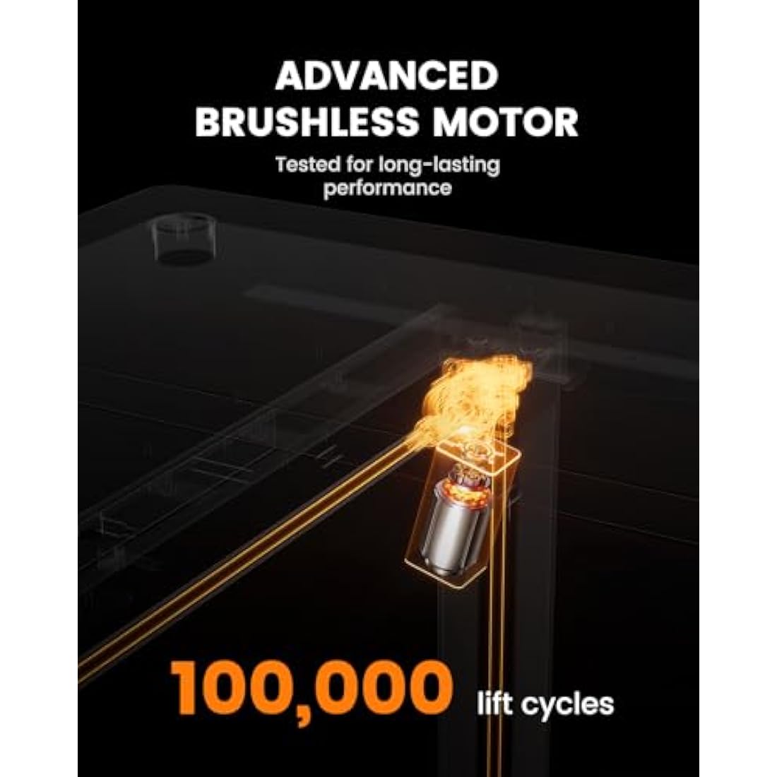 ErGear Electric Standing Desk-120 x 80 cm-100kg Load Capacity Height Adjustable Desk with Advanced Brushless Motor,Quiet Operation, Sturdy Metal Frame,Four-part Tabletop