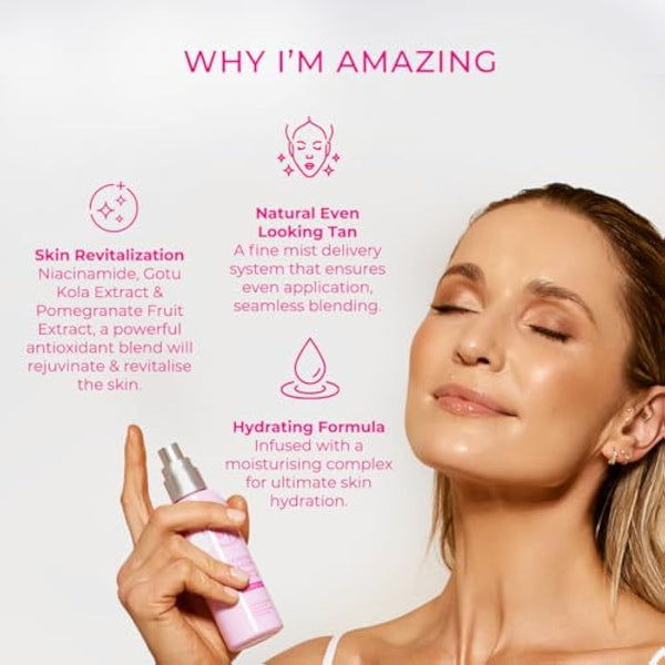 Ella & Jo Tanning Face Mist & Glow - Natural & Even Tan, Hydrating, Lightweight & Freshly Scented (Light Medium)