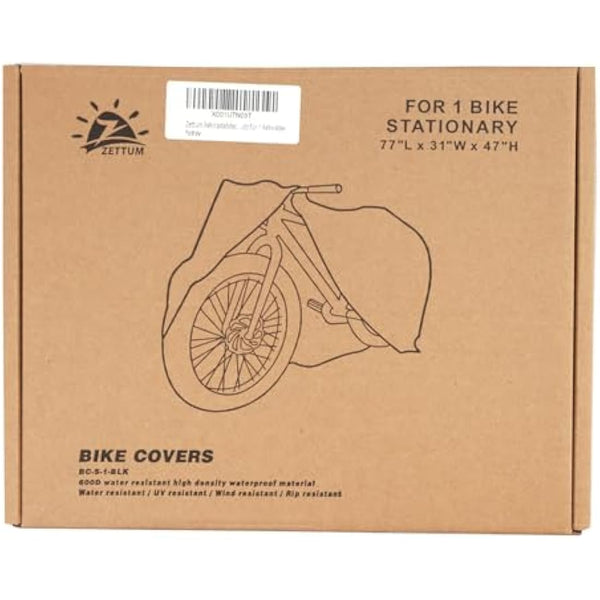 Zettum Bike Cover for 1 Bikes - Stationary Bike Covers for Outside Storage Waterproof Outdoor & Heavy Duty, 600D PU Coating Bicycle Covers for 1 Bike Mountain Bikes, Road Bike, Beach Cruiser Bike