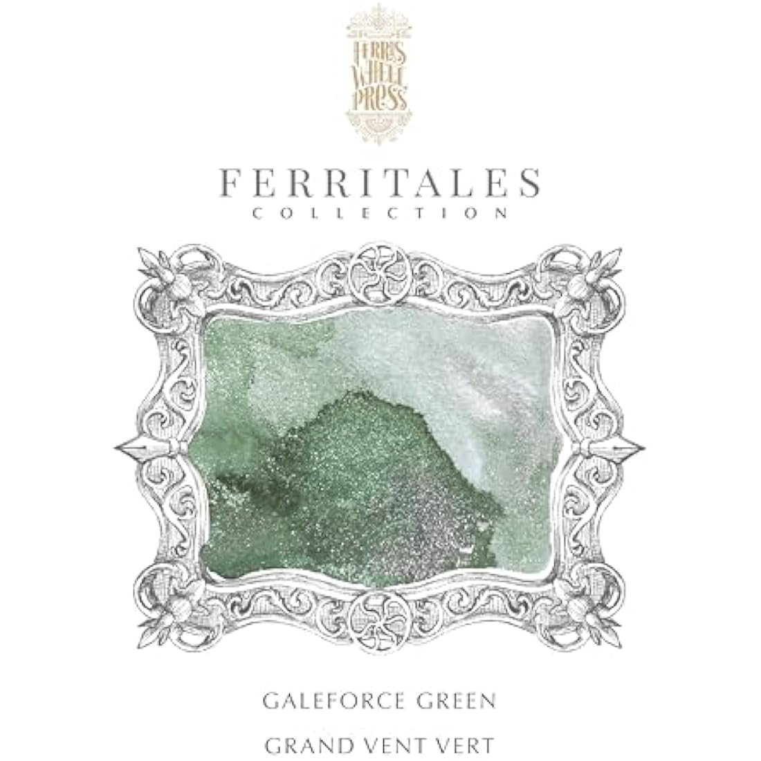 Ferris Wheel Press Fountain Pen Ink, FerriTales Collection, Deep Eucalyptus with Duochrome Green/Pink Shimmer, 85ml