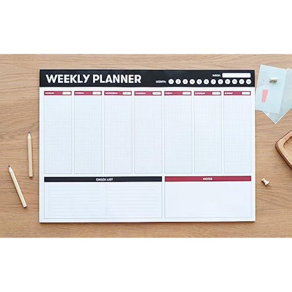 Grupo Erik Weekly Planner A3 | Undated Daily Planner Family, Desk Calendar, 54 Tear Off Pages A3 Notepad | Cute Stationery Gifts