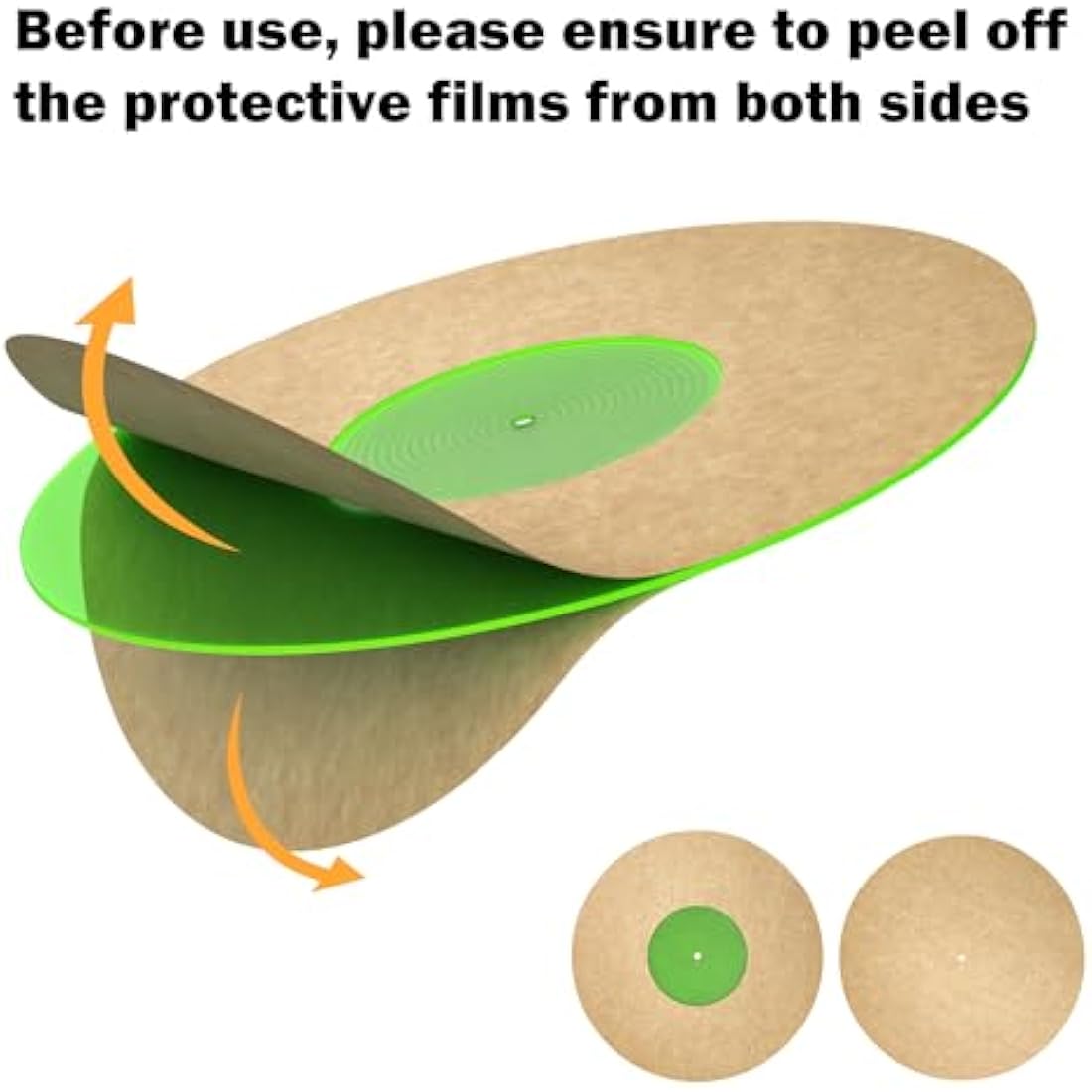 Turntable Mat Record Platter Slipmat: Acrylic Record Player Platter Vinyl Slipmat for Turntables Antistatic Tighter & Defined Bass, Green