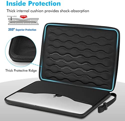 FINPAC Protective Laptop Hard Shell Sleeve Case for 13.6-inch MacBook Air M3/A3113 2024 M2/A2681 2022, Macbook Pro 14 2024-2021, 13.3" MacBook, Shockproof Carrying Bag Cover for 11" iPad Pro/Air 2024,