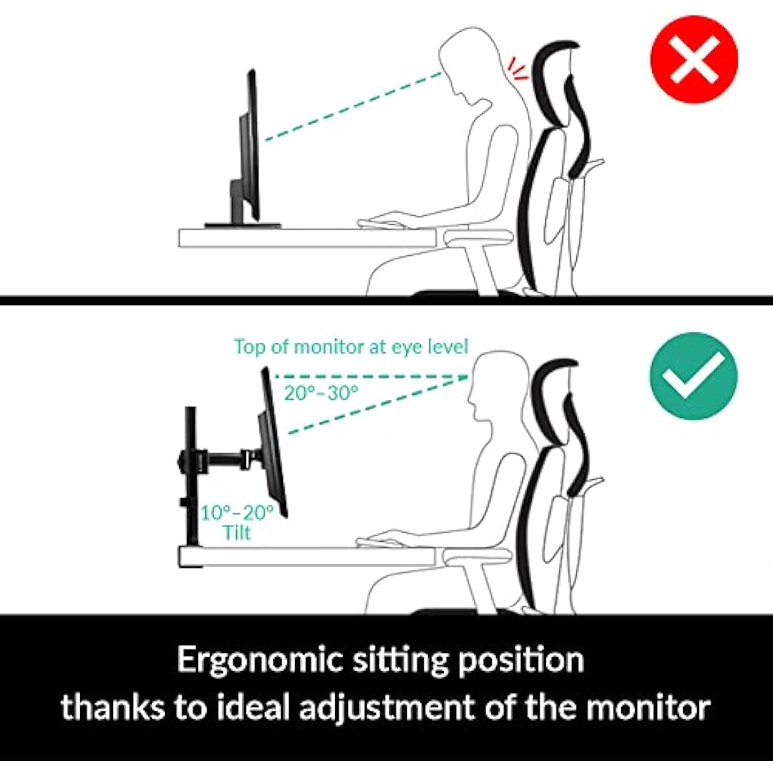 ARCTIC Z1 Basic - Desk Mount Single Monitor Arm, Monitor stand for up to 34"/38" Ultrawide, up to 15 kg (33 lbs) weight, 360° rotation, Easy Monitor adjustment - Black