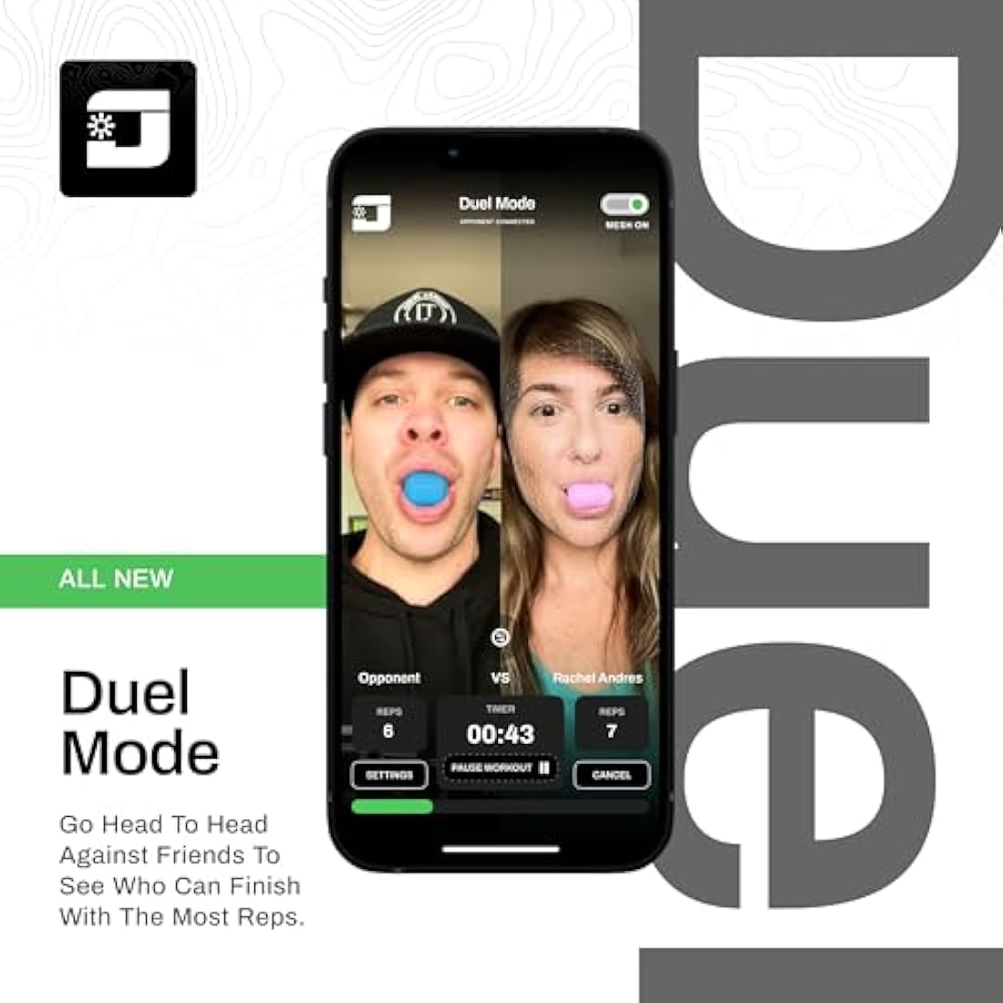 Jawzrsize Pop 'N Go Jaw, Face, and Neck Exerciser - Define Your Jawline, Slim and Tone Your Face, Look Younger and Healthier - Helps Reduce Stress and Cravings - Facial Exerciser (Advanced Green)