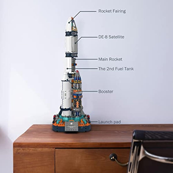 JMBricklayer Space Rocket Model Building Toy Set for Adults to Build, 70110 Space Rocket Sets with Satellite and Probe, Collectible Spacecraft Decor Toys Gifts for Kids Ages 8+ (864 Pieces)