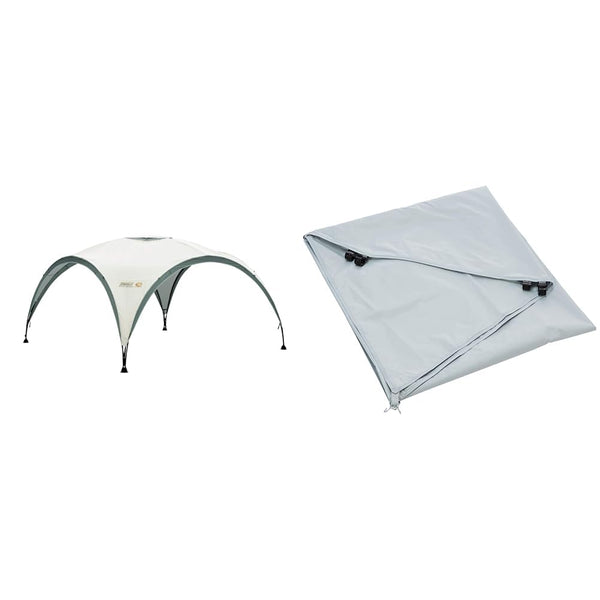 Coleman Gazebo, Event Shelter for Garden and Camping, Sturdy Steel Poles Construction, Large Event Tent, Portable Sun Shelter with Sun Protection SPF 50+, Grey/Green, L - 3.6 x 3.6 m