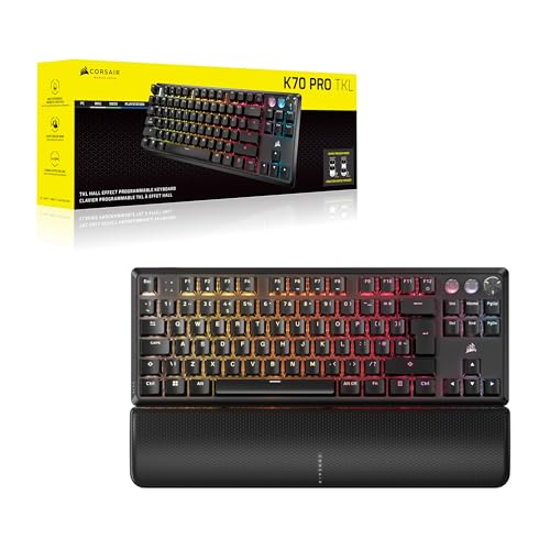 CORSAIR K70 MAX RGB Magnetic Mechanical Wired Gaming Keyboard – MGX Adjustable Switches, Simultaneous SOCD and Rapid Trigger, PBT Double-Shot Keycaps, Sound Dampening, 8000Hz Polling, QWERTY UK, Black