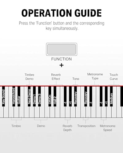 Donner Digital Piano 88 Key Weighted DDP-100 88-Key Weighted Action Digital Piano, Beginner keyboard piano Bundle with Furniture Stand, Power Adapter, White
