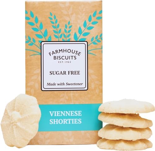 Farmhouse Sugar Free Luxury Cookies Selection - Viennese Shorties, Oat Crunch Cookies, Ginger Cookies & Choc Chip Cookies 150g Each