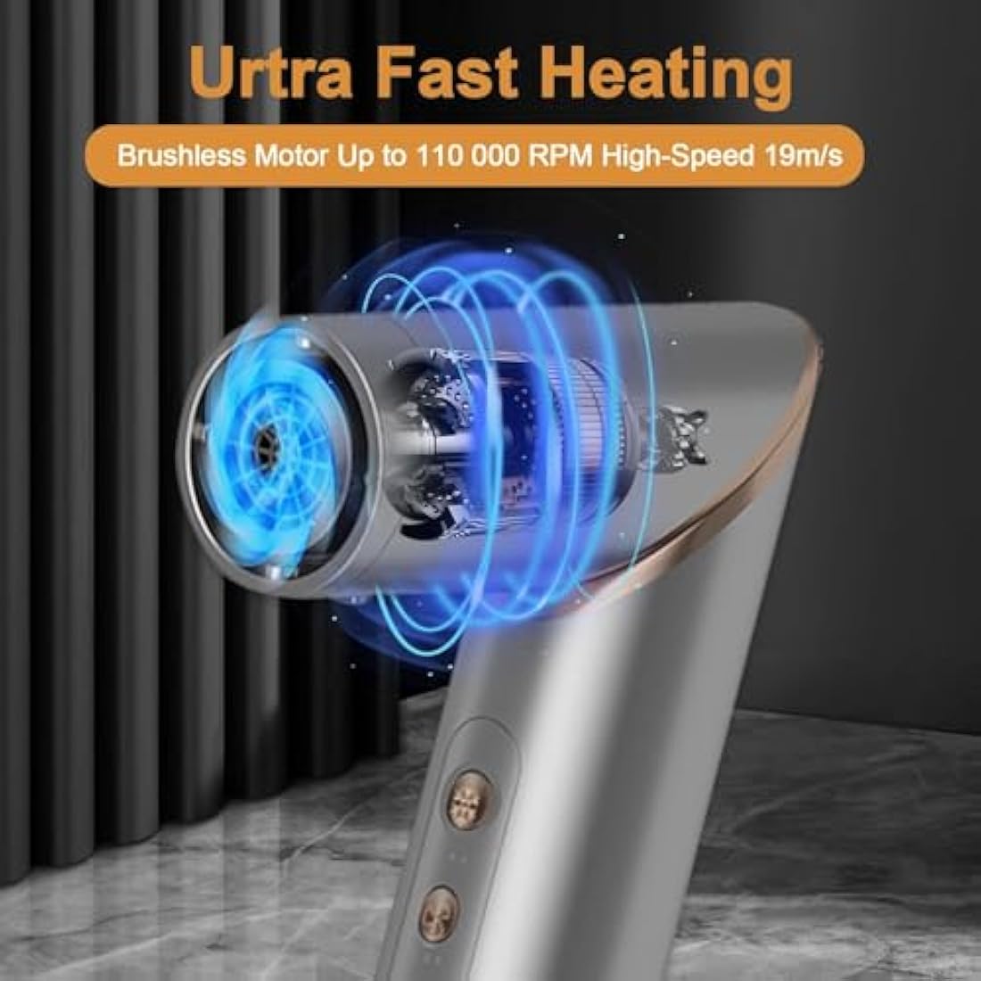 8 in 1 Hair Dryer Brush Set Air Hair Styler Curling Negative Ionic Foldable Hot Air Hair Dryer Brush, Hair Styling Tool for Curling Waves Straightening Volume Blowout Styles