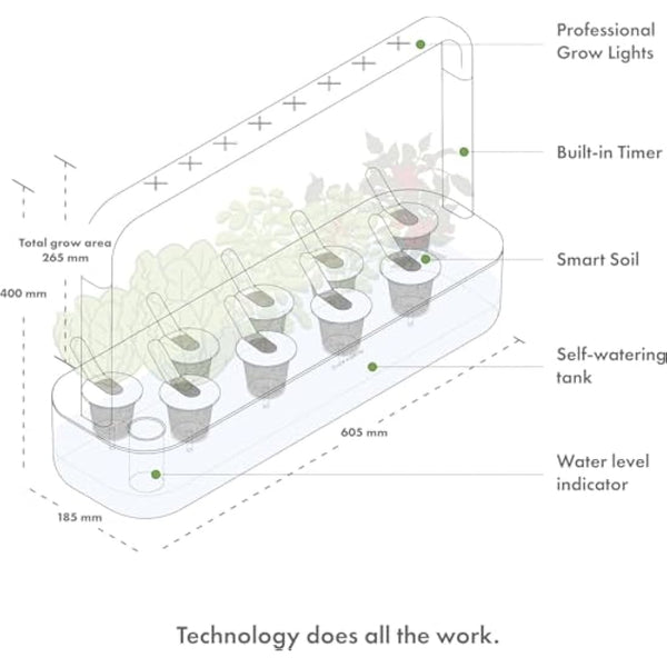 Click & Grow Indoor Herb Garden Kit with Grow Light | Easier than Hydroponics Growing System | Smart Garden for Home Kitchen Windowsill | Vegetable & Herb Garden Starter Kit with 9 plant pods, White