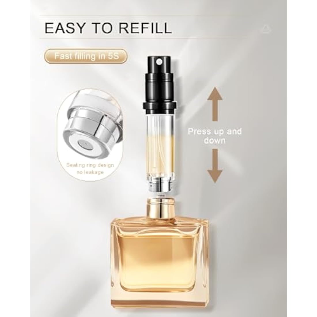 BRARIOS Perfume Atomiser Refillable, Travel Size Portable Atomiser Spray,Mini Empty Perfume Bottle,Leak Proof Cologne Dispenser for Women and Men,5ml(Z-Blue)