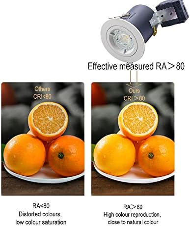 4XSweier 90 Minute Fire Rated LED Recessed Ceiling Lights IP20 GU10 LED Downlights, White Spotlight Fittings with 5W 3000K Warm White Bulbs 230V(Non-Dimmable)