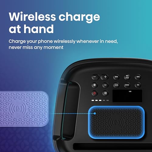 Hisense PARTY STORM, 300W Max Audio Power,15 Hrs long playtime,Karaoke Mode,Lighting effects, Wireless charge the phone, IPX4 Waterproof, Bluetooth 5.0