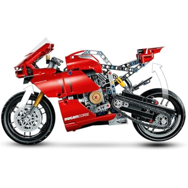 LEGO Technic Ducati Panigale V4 R 42107 Motorcycle Toy Building Kit (646 pieces), Build A Model Motorcycle, Featuring Gearbox and Suspension